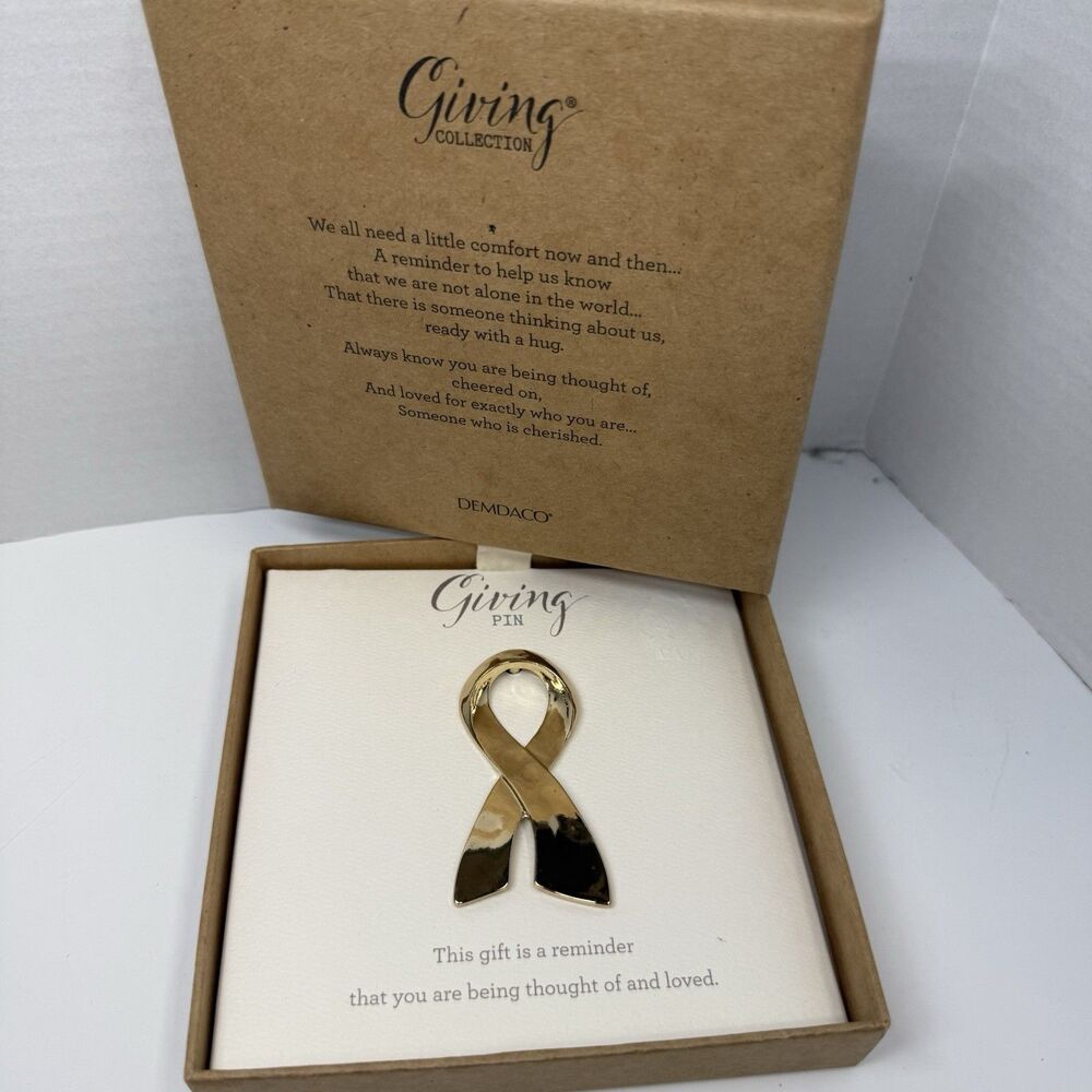 DEMDACO Gold Tone Ribbon Giving Collection Pin New